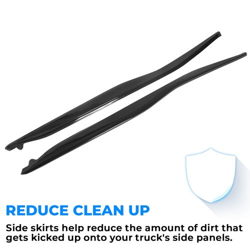 Solid Spare For 2014-2019 14-Up Corvette C7 METALLIC Side Skirts Z06 Style ABS GLOSS BLACK