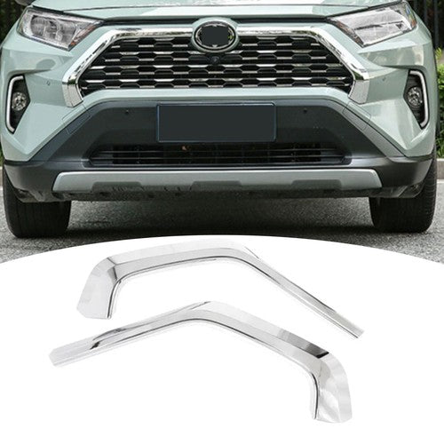 ABS Chrome Front Upper Grille Mesh Cover Trim For Toyota RAV4 2019-2024 2025 2x