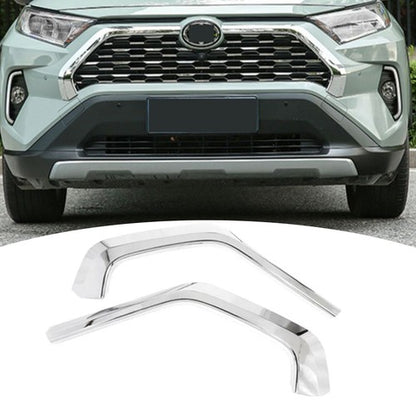 ABS Chrome Front Upper Grille Mesh Cover Trim For Toyota RAV4 2019-2024 2025 2x