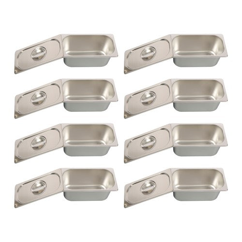 Solid Spare 6 Inch Deep 8 Pack Restaurant Steam Table Pans 1/3 Size with Non-Stick Coating