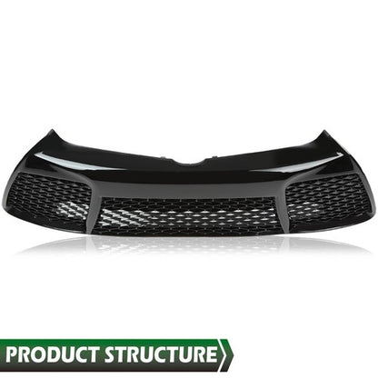 Solid Spare Fit For 2015-2017 Toyota Camry SE XSE Sport Front Bumper Lower Grille Black
