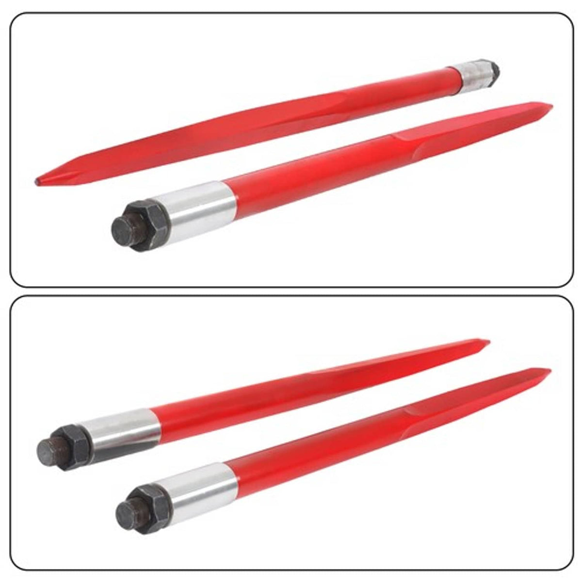 Solid Spare For Tractors Loaders 2pcs Hay Bale Spear 39" 3000 lbs Capacity Spike Fork
