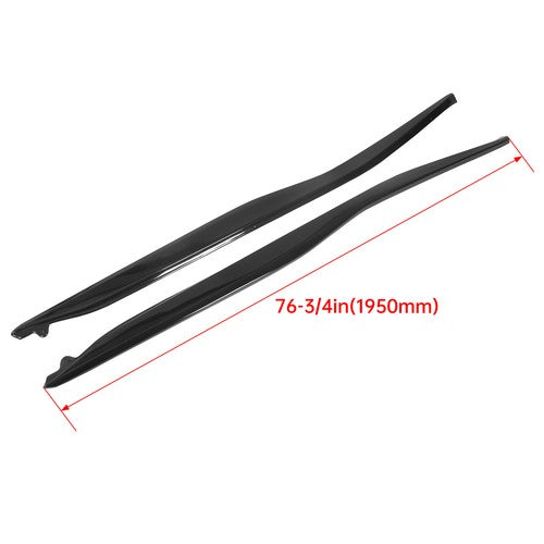 Solid Spare For 2014-2019 14-Up Corvette C7 METALLIC Side Skirts Z06 Style ABS GLOSS BLACK