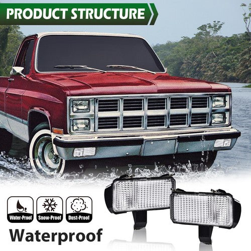 Solid Spare Fit For 81-82 Chevy Silverado GMC Front Turn Signal Park Lamps White Lights