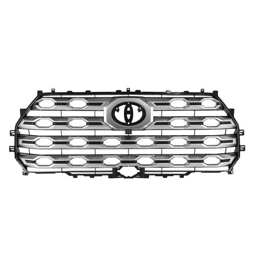 Fit Toyota Tundra 2022-2024 Platinum Brushed Satin Aluminum Front Upper Grille
