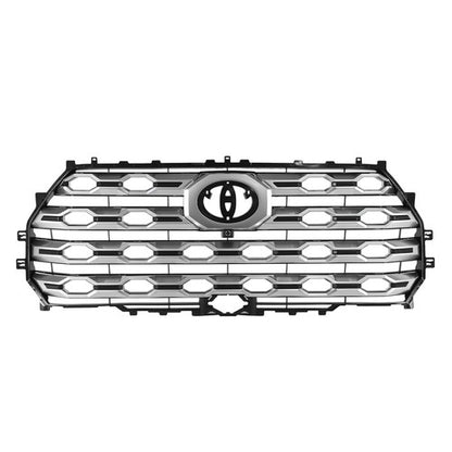 Fit Toyota Tundra 2022-2024 Platinum Brushed Satin Aluminum Front Upper Grille