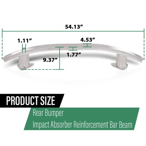 Solid Spare Fit For 14-18 Jeep Cherokee Aluminum Rear Bumper Reinforcement 68096078AB