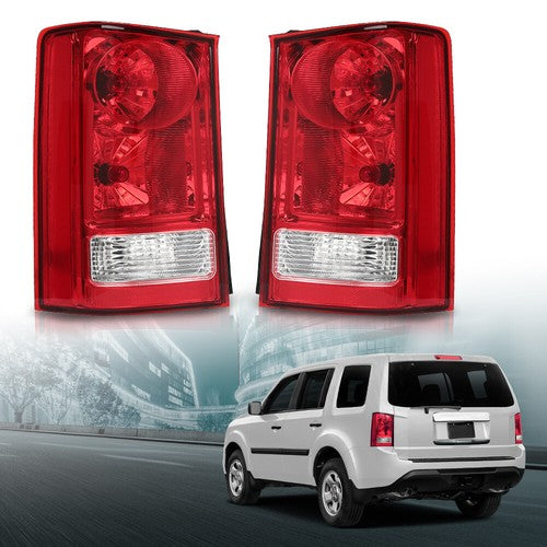Solid Spare Fit For 2009-2015 Honda Pilot Tail Lights Brake Lamps Assembly w/o Bulbs