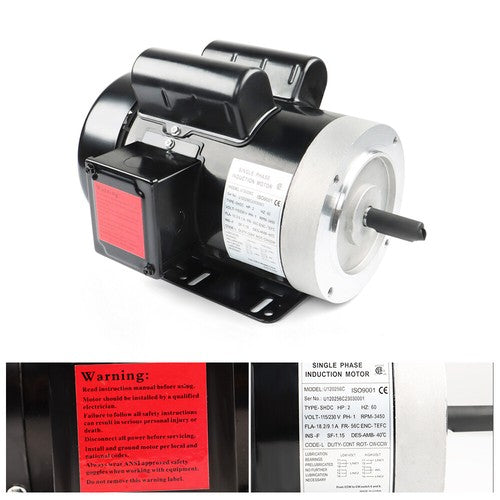 Solid Spare 2HP 115/230V General Purpose Motor 3450RPM Electric Motor 56C Single Phase New