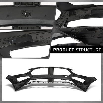 Solid Spare Front Bumper Cover Fascia Fit For 2018-2021 Ford Mustang With Tow Hook Hole