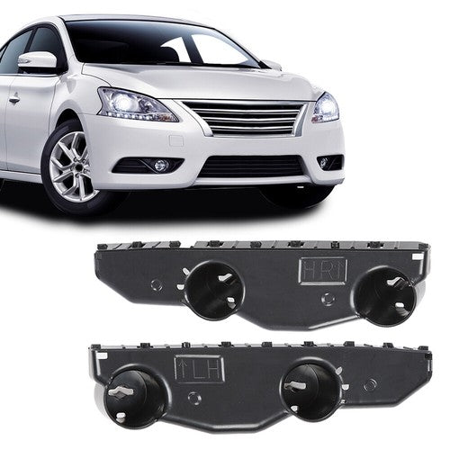 Solid Spare Fit For 13-15 Nissan Sentra Front Bumper Brackets Left+Right Pair Set