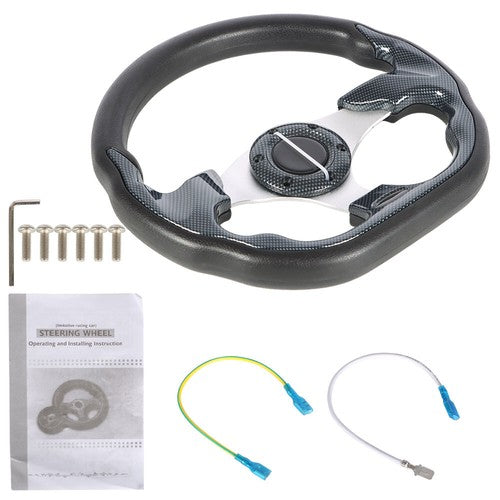 Solid Spare 12" inch Golf Cart Steering Wheel For Yamaha EZGO Club Car Black USA