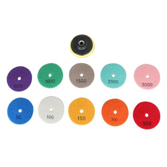 Solid Spare Diamond Polishing Pads 3 inch Wet/Dry 10 Piece Set Granite Stone Concrete Marble