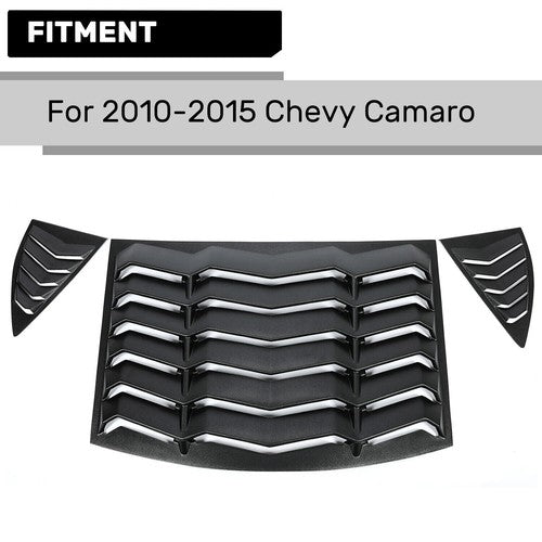 Solid Spare Rear & Side Window Louvers Cover For 2010-2015 2011 2012 2013 2014 Chevy Camaro