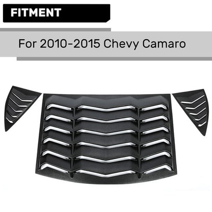 Solid Spare Rear & Side Window Louvers Cover For 2010-2015 2011 2012 2013 2014 Chevy Camaro