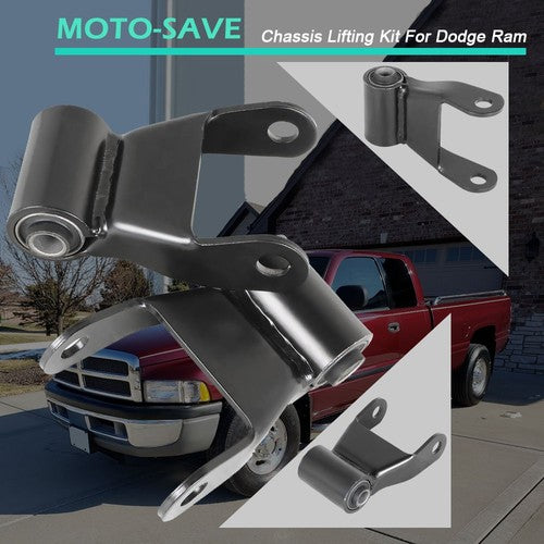 Solid Spare Fit For Dodge Ram 2500 3500 Truck Series Pair of Rear Leaf Spring Shackle Kit