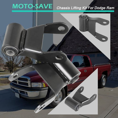 Solid Spare Fit For Dodge Ram 2500 3500 Truck Series Pair of Rear Leaf Spring Shackle Kit