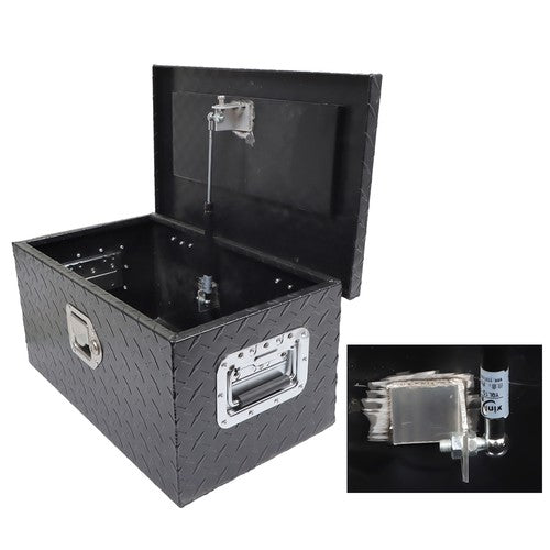 Solid Spare 20"×12"×9.5" Tool Box w/Keys For Pickup Trailer Black Aluminum Diamond Plate
