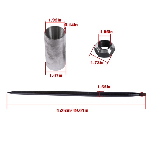 Solid Spare 49" 1PCS Square Hay Spike Bale Spear Wide Tine Spike Skid Conus For Tractor