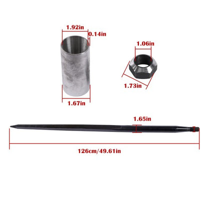 Solid Spare 49" 1PCS Square Hay Spike Bale Spear Wide Tine Spike Skid Conus For Tractor