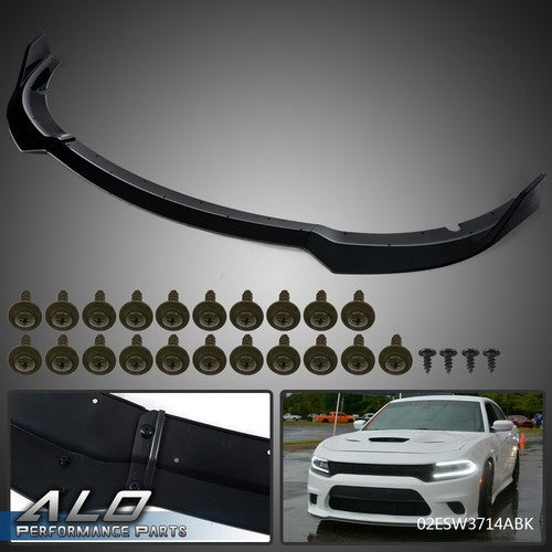 Solid Spare Fit For 15-20 Dodge Charger SRT Front Bumper Lip Spoiler Splitter Body Kit