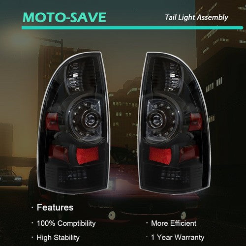 Solid Spare For Toyota Tacoma 2005-2015 Left+Right Side Rear LED Tail Brake Light Lamps