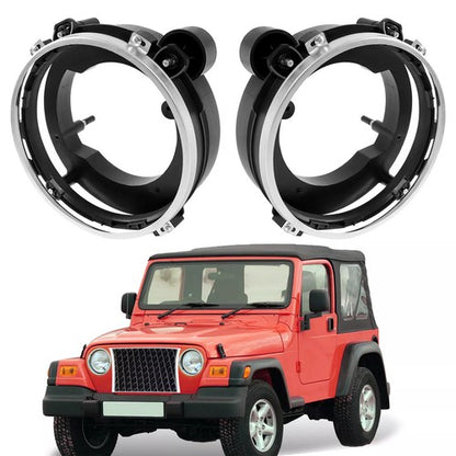 Solid Spare Front Left & Right Side Headlight Bulb Brackets Buckets For Jeep Wrangler 97-06