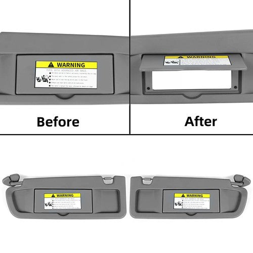 Solid Spare Driver & Passenger Dark Gray Sun Visor PAIR For 2006-2011 Honda Civic Visor Set