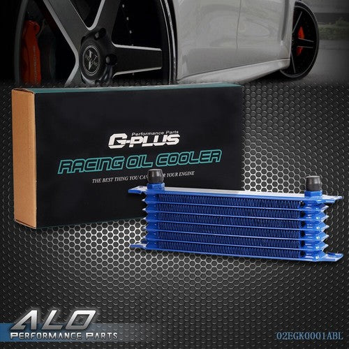 Solid Spare Universal 7 Row AN10 Aluminum Transmission Engine Oil Cooler Blue