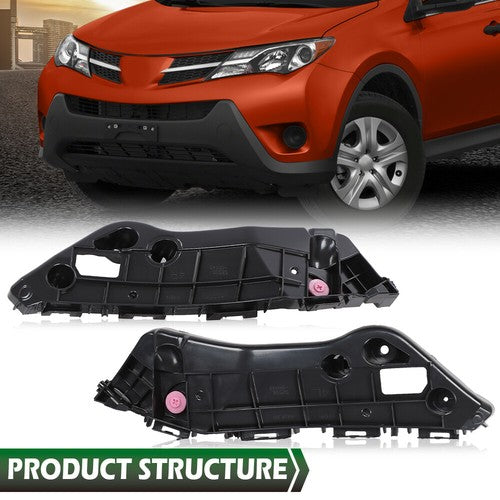 Solid Spare Fit For 2013-2015 Toyota RAV4 Front Bumper Retainer Bracket Left+Right Pair Set