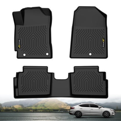 Solid Spare TPE Floor Mats Fit For 2017-2020 Hyundai Elantra All Weather Protection Liners