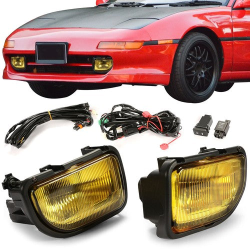 Solid Spare A Set Fog Lights Yellow For Toyota MR2 1991-1995 Front Bumper Lamps W/ Bulbs