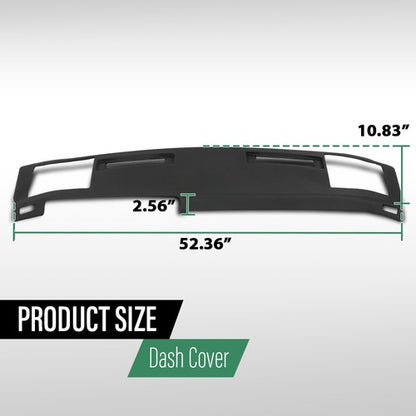 Solid Spare Dash Board Cover Cap Overlay Black Fit For 1986-1993 Chevy S10 GMC S15
