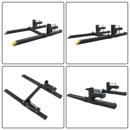 Solid Spare 2000lbs Pallet Forks Clamp On Tractor Forks w/Adjustable Bucket Forks 43" New