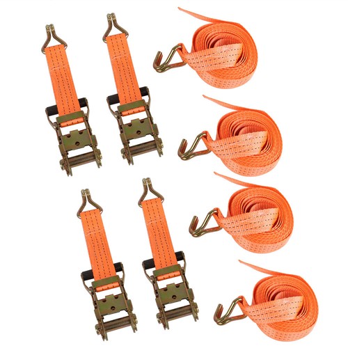 Solid Spare 4pcs Ratchet Straps J Hook Heavy Duty Tie Downs New 1.5" x 15' 4000 lb