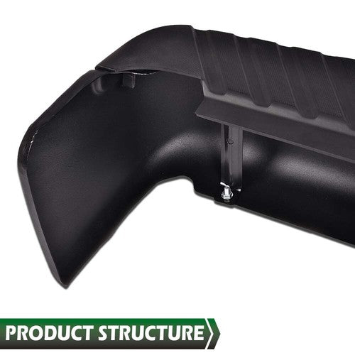 Solid Spare Black - Complete Rear Steel Bumper Assembly Fit For 2009-2014 Ford F150 Truck