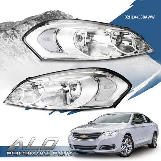 Solid Spare Fit For 2006-2013 Impala/2006-2007 Monte Carlo Clear Chrome Headlights Headlamps