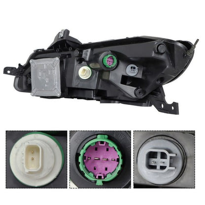 Solid Spare Single RH Side For Jeep Cherokee 2014-2018 Headlight Replacement wLED DRL Black