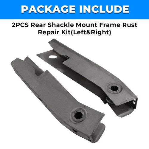 Solid Spare Rear Shackle Mount Frame Rust Repair Kit For 86-95 Jeep Wrangler YJ 2PCS