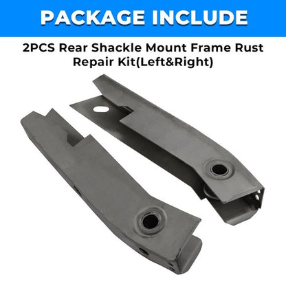 Solid Spare Rear Shackle Mount Frame Rust Repair Kit For 86-95 Jeep Wrangler YJ 2PCS