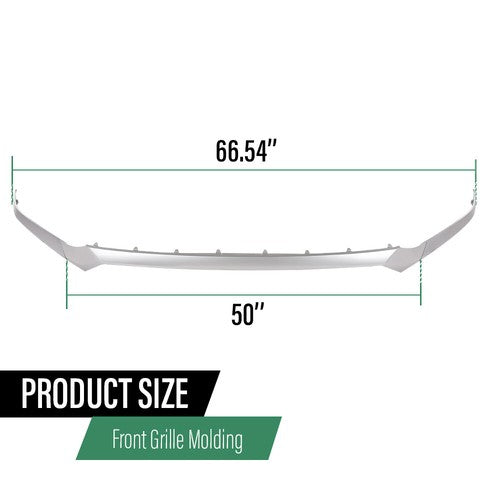 Solid Spare 3pcs Front Upper Grille Molding Hood Trim Fit For 2019-2020 Hyundai Santa Fe
