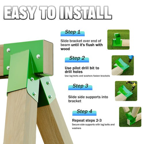 Solid Spare Brand New 1-2-3 A-Frame 2 Brackets for Swing Set with All Hardware