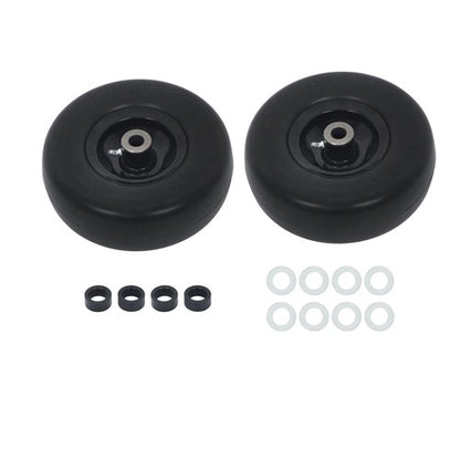 Solid Spare (2-Pack) 9X3.50-4 Flat Free Lawnmower Solid Tire and Wheel Assemblie