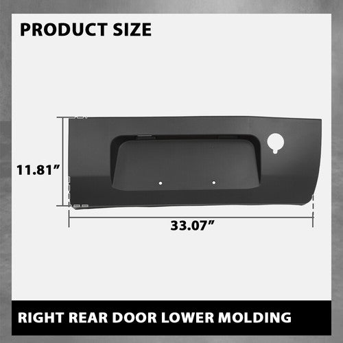 Solid Spare Rear Door Lower Molding Fit For 15-19 Ford Transit 150 250 350 Right Side