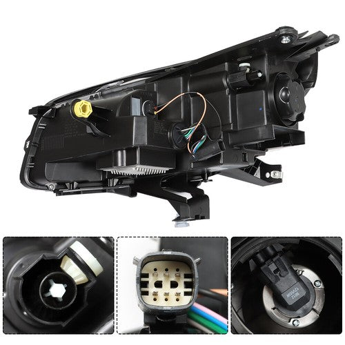 Solid Spare Headlights Replacement Pair w/ LED Tube For GMC Acadia 2013-2016 LH+RH Halogen