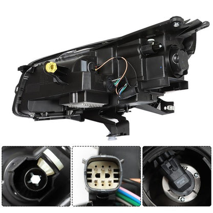 Solid Spare Headlights Replacement Pair w/ LED Tube For GMC Acadia 2013-2016 LH+RH Halogen