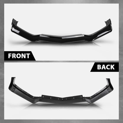 Solid Spare Fit For 2020-2025 Corvette C8 5VM Style Front Bumper Lip Splitter Glossy Black