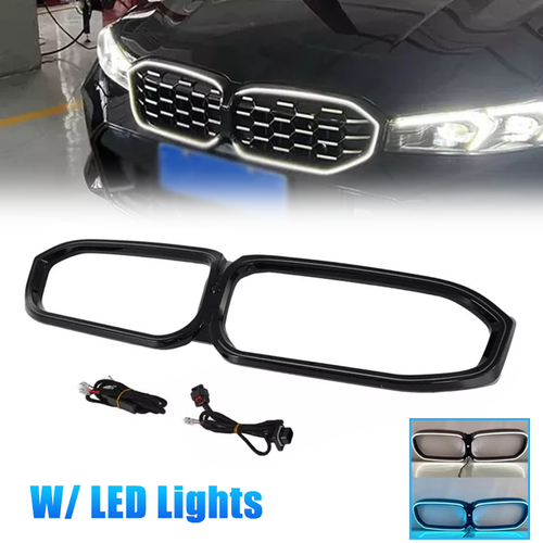 Front Bumper Grille LED Lights Trim Cover For BMW G20 320i 330i M340i 2023-2025