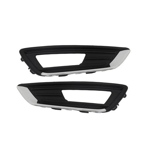 Solid Spare For Ford Focus 15-2018 Front Bumper Cover+Upper Grille w/Fog Light (Cover) Pair