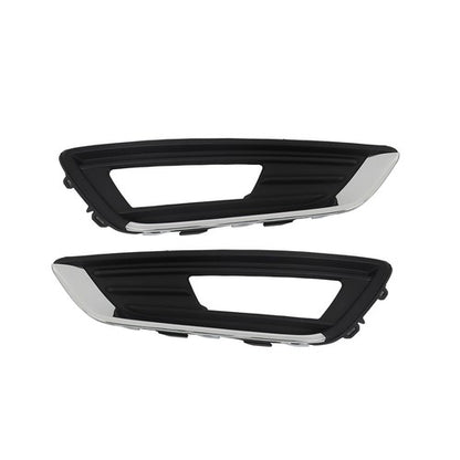 Solid Spare For Ford Focus 15-2018 Front Bumper Cover+Upper Grille w/Fog Light (Cover) Pair